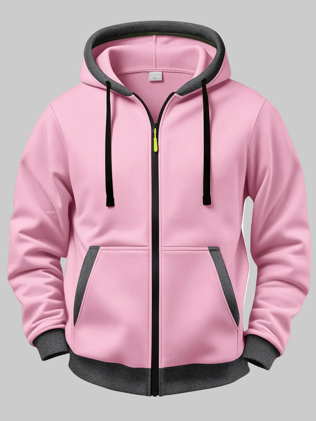 Relaxed Fit Hooded Zip-Up Winter Jumper