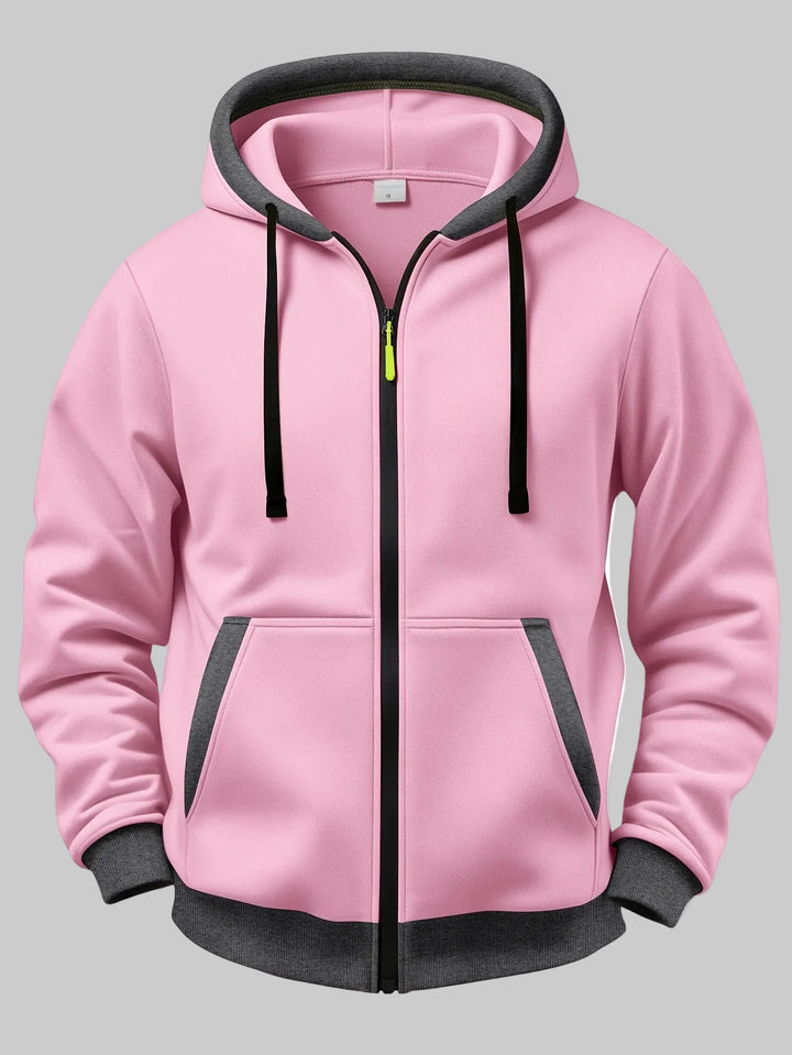 Relaxed Fit Hooded Zip-Up Winter Jumper