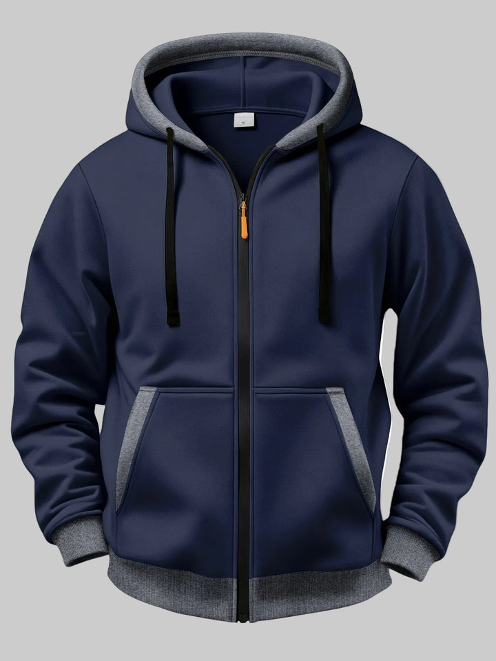 Relaxed Fit Hooded Zip-Up Winter Jumper