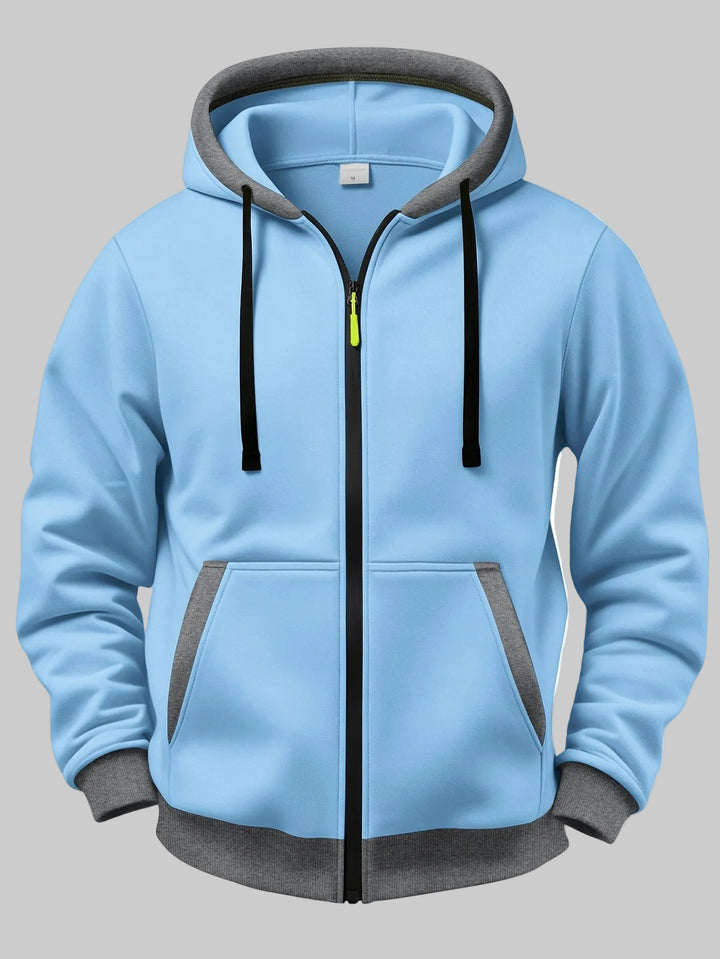 Relaxed Fit Hooded Zip-Up Winter Jumper