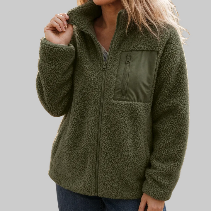 Women's Fleece-Look Zip-Up Winter Jacket
