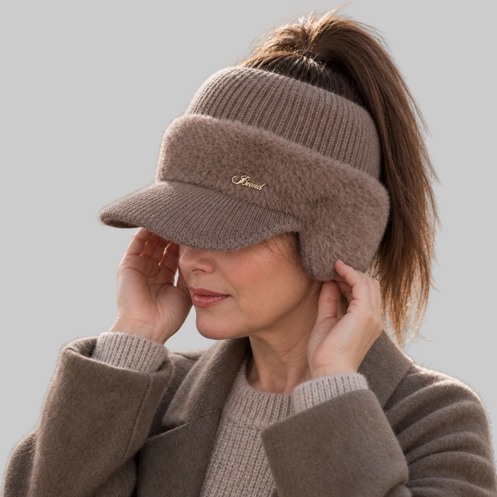 Open-Crown Knitted Ponytail Beanie