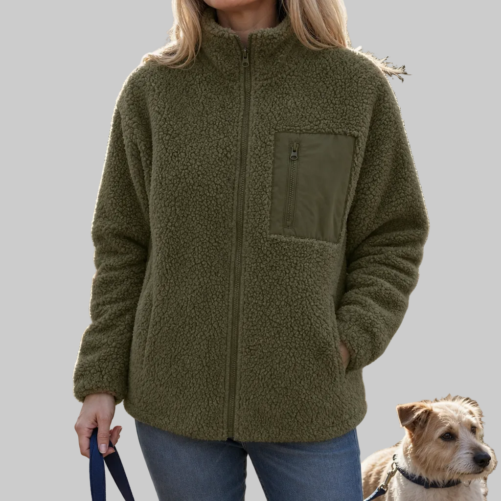 Women's Fleece-Look Zip-Up Winter Jacket
