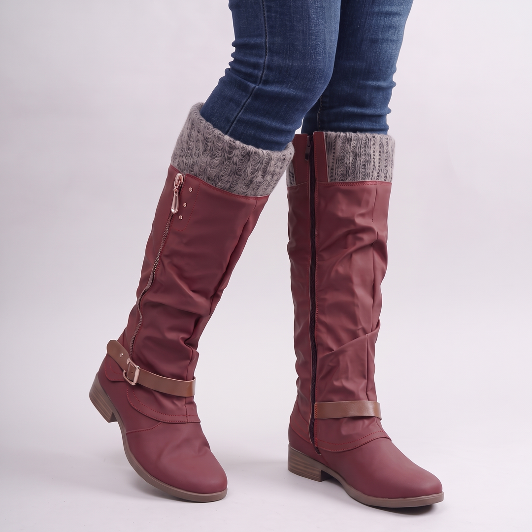 Women's Knit Cuff Knee High Boots
