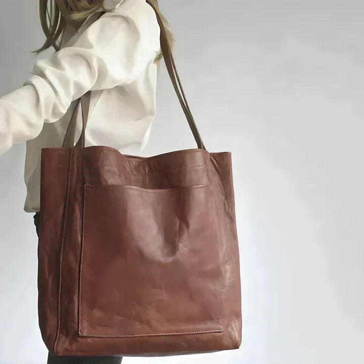 Spacious Tote Bag with Front Pocket and Twin Shoulder Straps