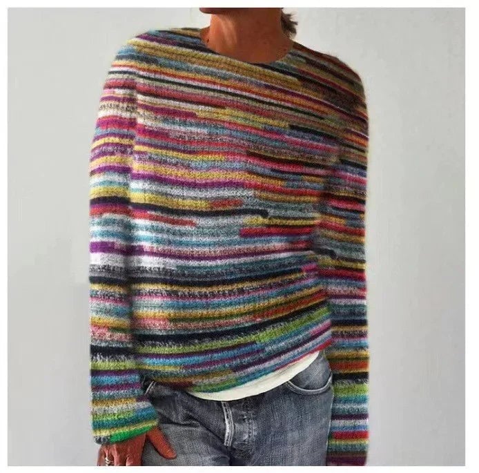 Women's Multicolor Striped Knit Sweater