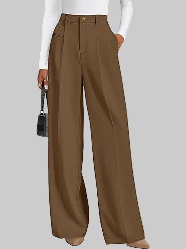 Women's High-Waisted Wide-Leg Wool Trousers
