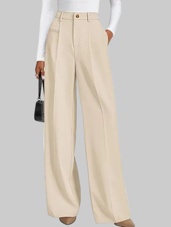 Women's High-Waisted Wide-Leg Wool Trousers