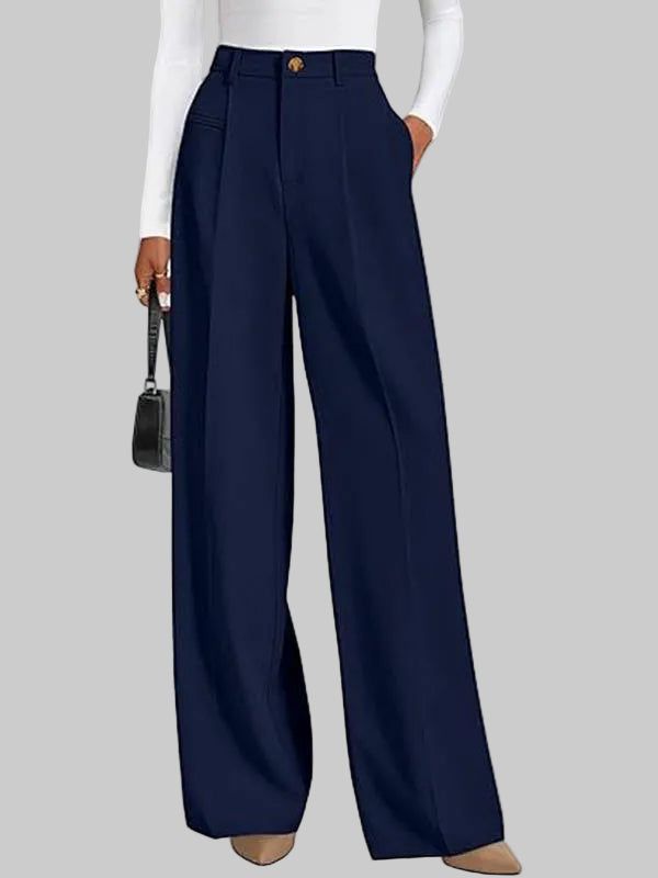Women's High-Waisted Wide-Leg Wool Trousers