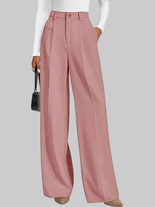 Women's High-Waisted Wide-Leg Wool Trousers