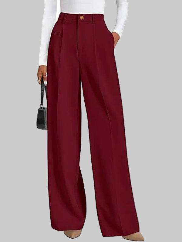 Women's High-Waisted Wide-Leg Wool Trousers