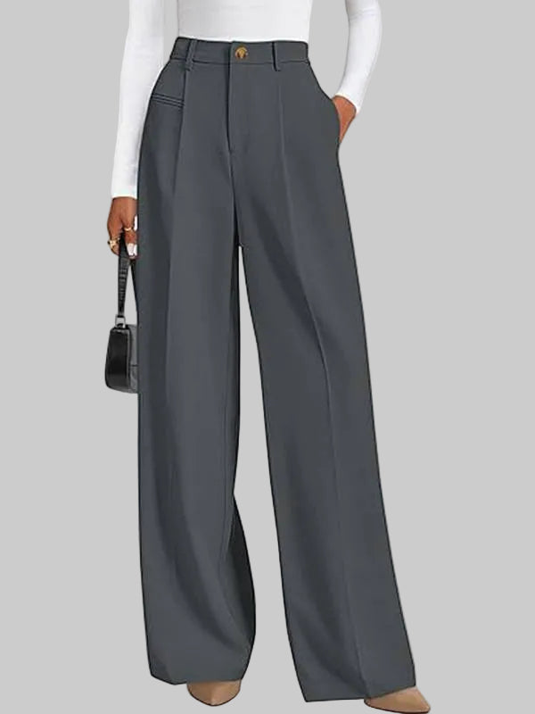 Women's High-Waisted Wide-Leg Wool Trousers