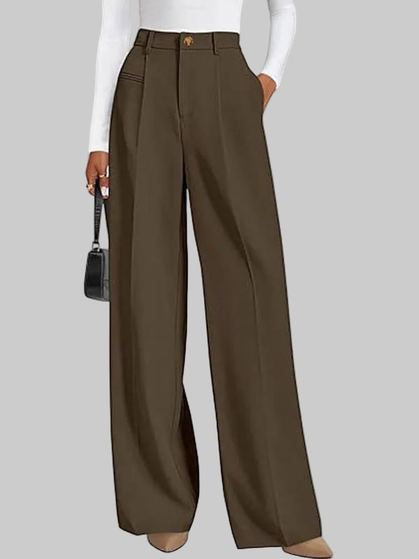 Women's High-Waisted Wide-Leg Wool Trousers