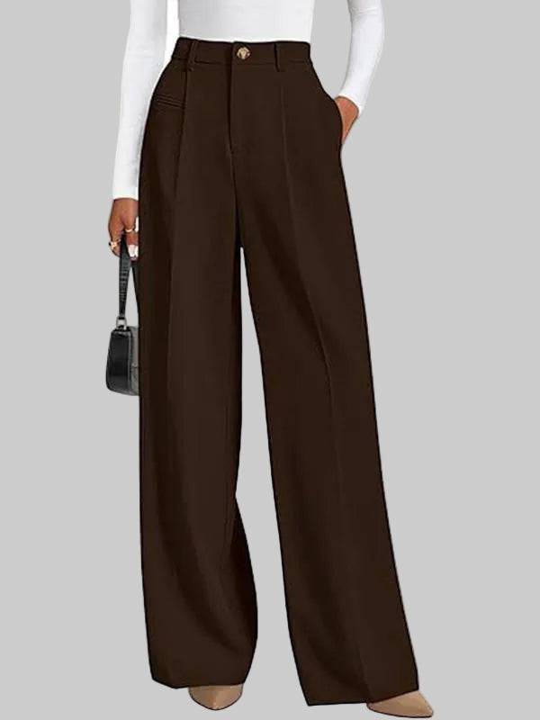 Women's High-Waisted Wide-Leg Wool Trousers