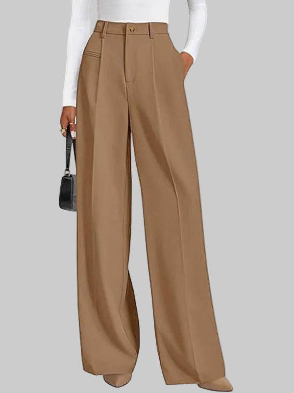 Women's High-Waisted Wide-Leg Wool Trousers