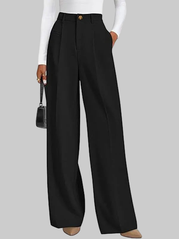 Women's High-Waisted Wide-Leg Wool Trousers