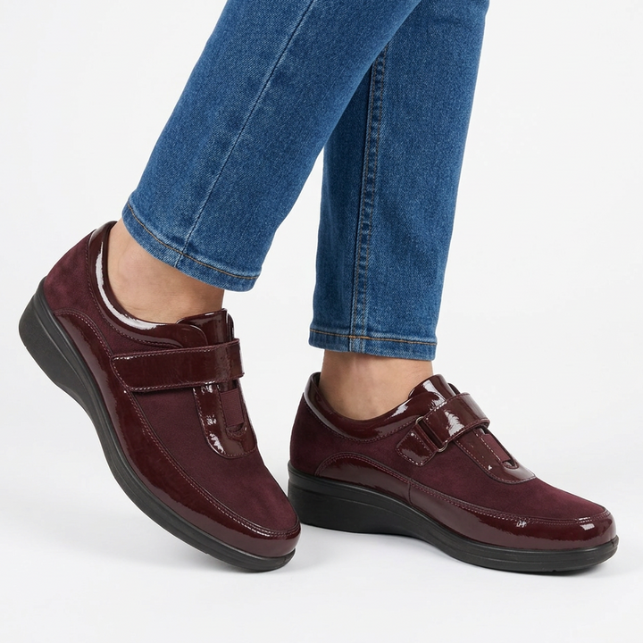 Leather-Effect Loafers with Velcro Strap