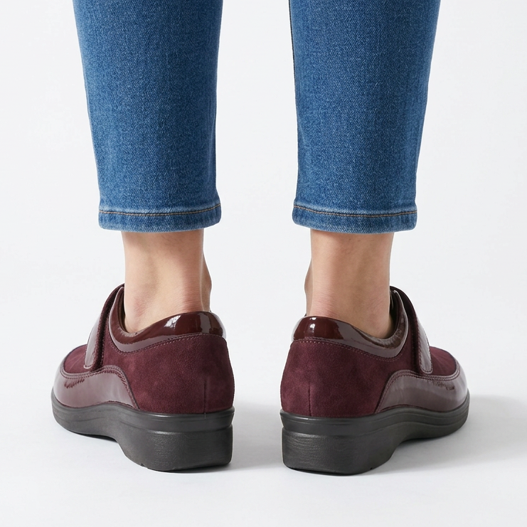 Leather-Effect Loafers with Velcro Strap