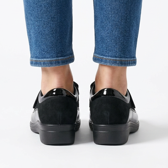 Leather-Effect Loafers with Velcro Strap