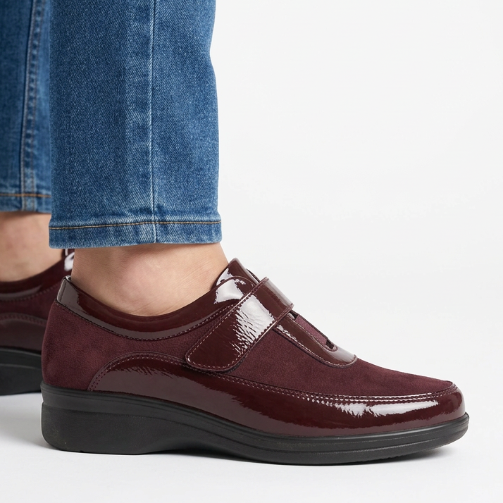 Leather-Effect Loafers with Velcro Strap