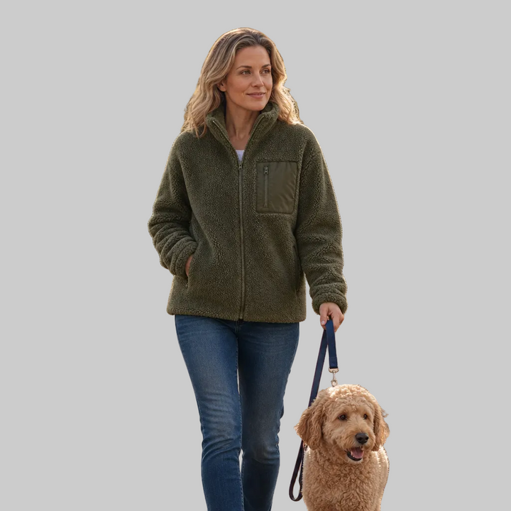 Women's Fleece-Look Zip-Up Winter Jacket