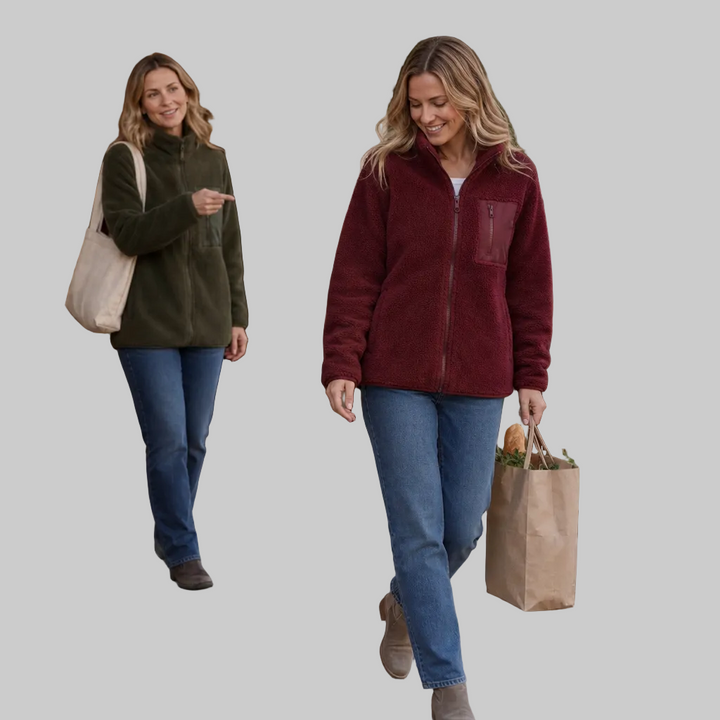 Women's Fleece-Look Zip-Up Winter Jacket