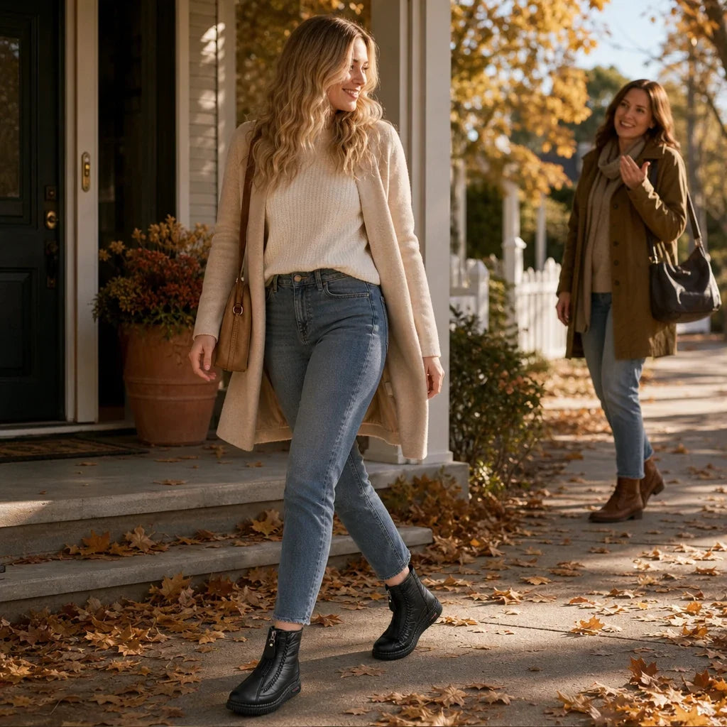 Women's Plush-Lined Zip-Up Ankle Boots