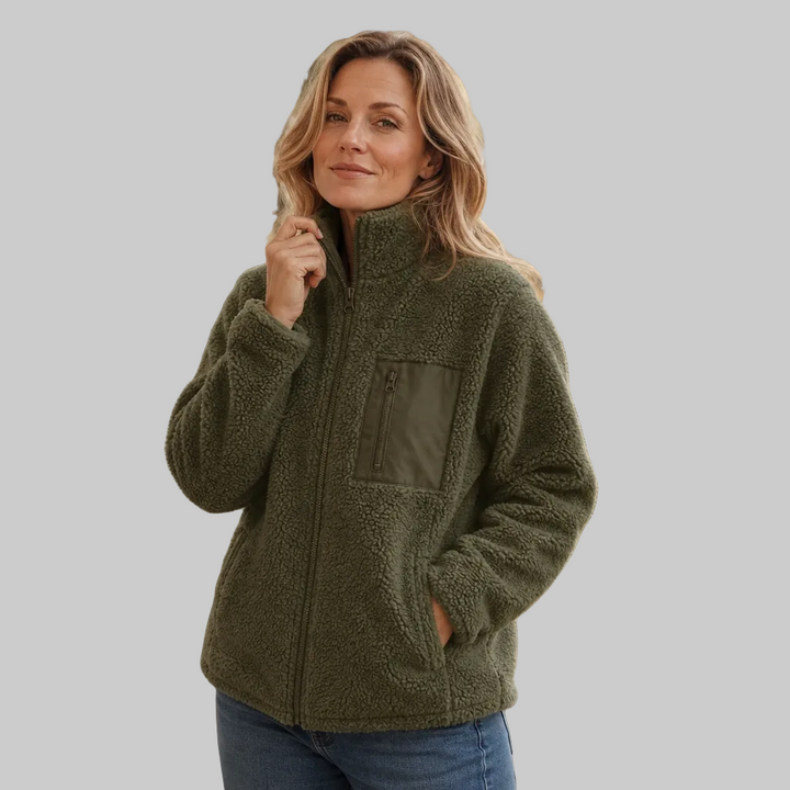 Women's Fleece-Look Zip-Up Winter Jacket