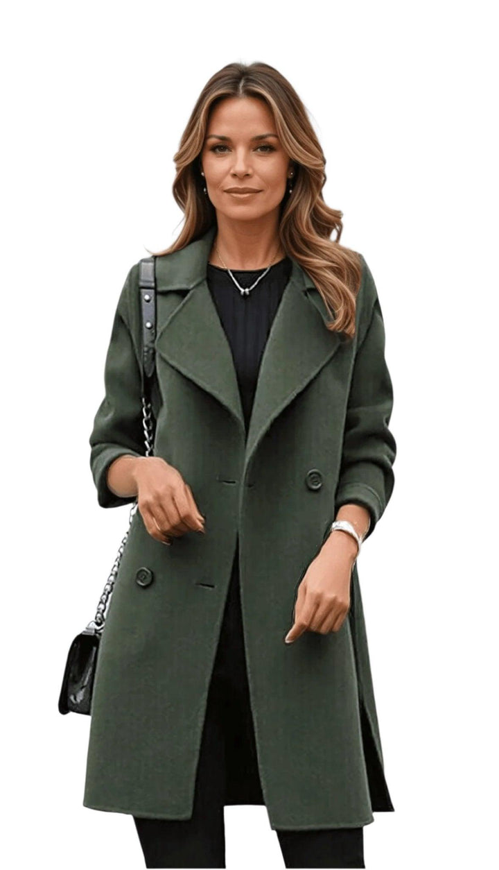 Women's Double-Breasted Longline Winter Coat