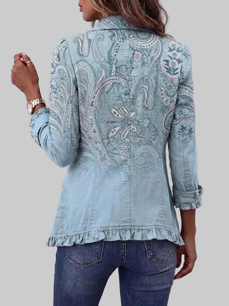 Boho Ruffled Button Jacket