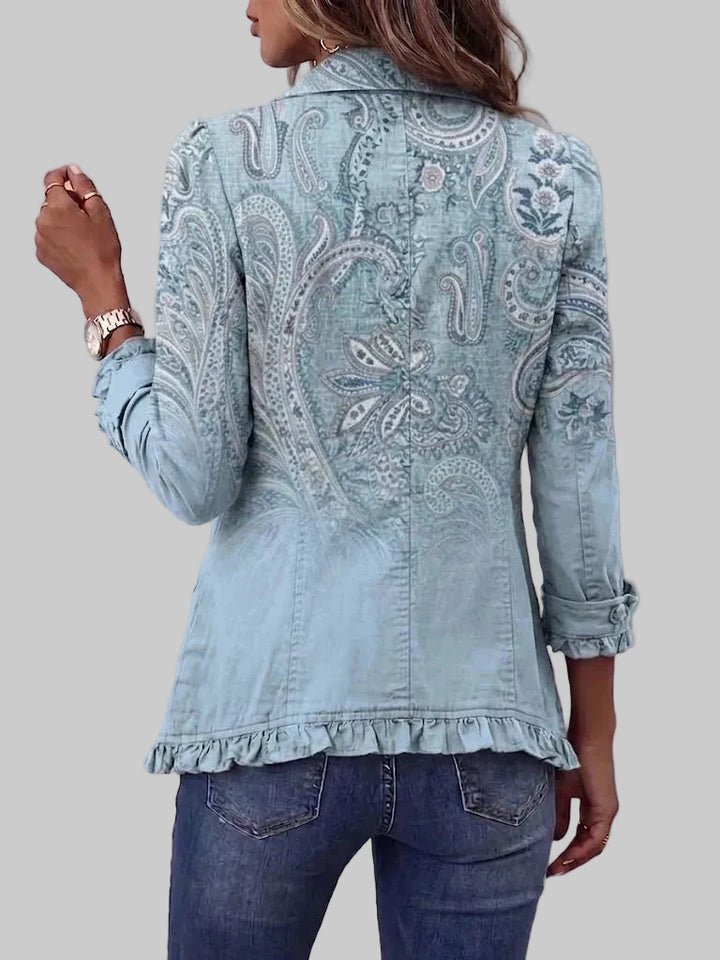 Boho Ruffled Button Jacket