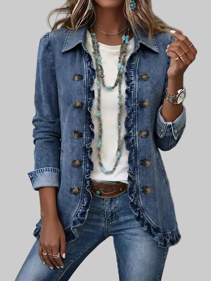 Boho Ruffled Button Jacket