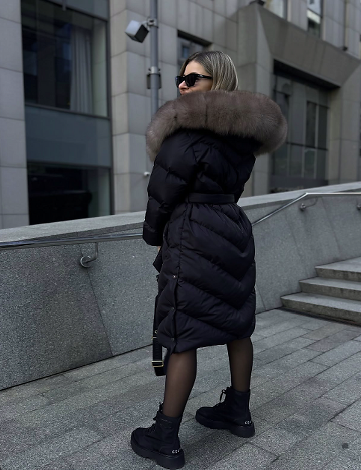 Women's Faux Fur Collar Insulated Winter Jacket