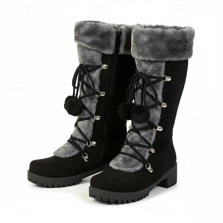 Women's Fur-Trim Lace-Up Snow Boots