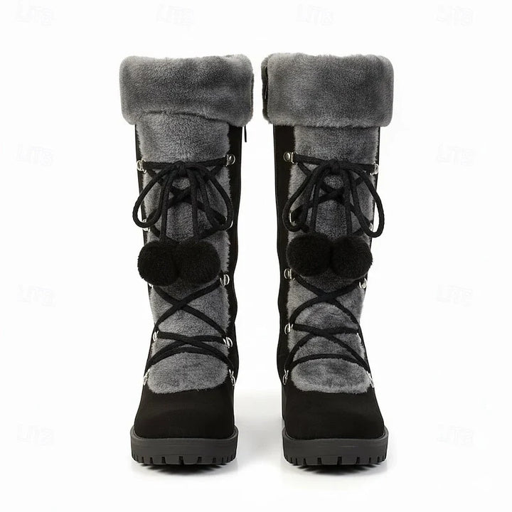 Women's Fur-Trim Lace-Up Snow Boots