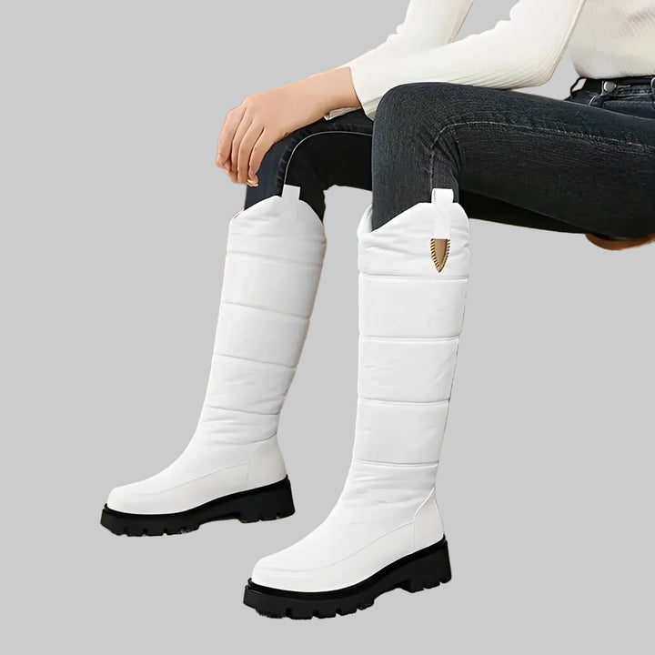 Women's Waterproof Insulated Snow Boots with Faux Fur Lining and Flat Sole