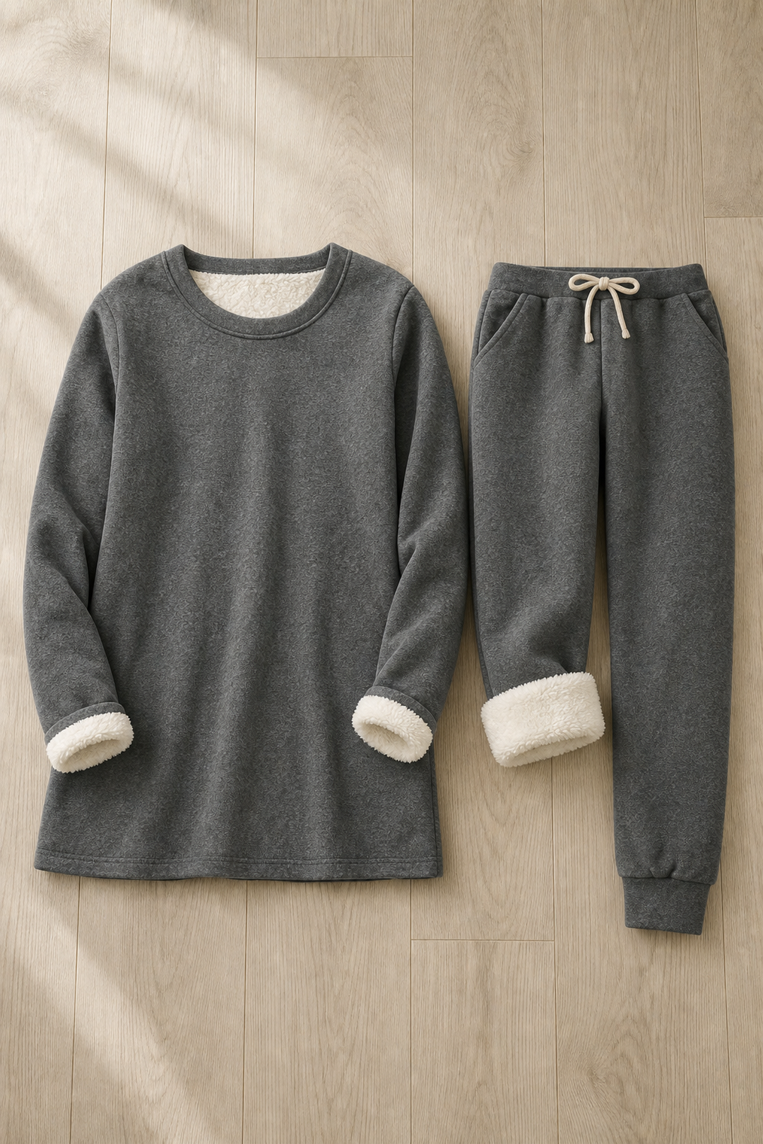 Women's Fleece-Lined Two-Piece Lounge Set