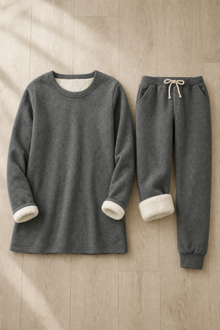 Women's Fleece-Lined Two-Piece Lounge Set