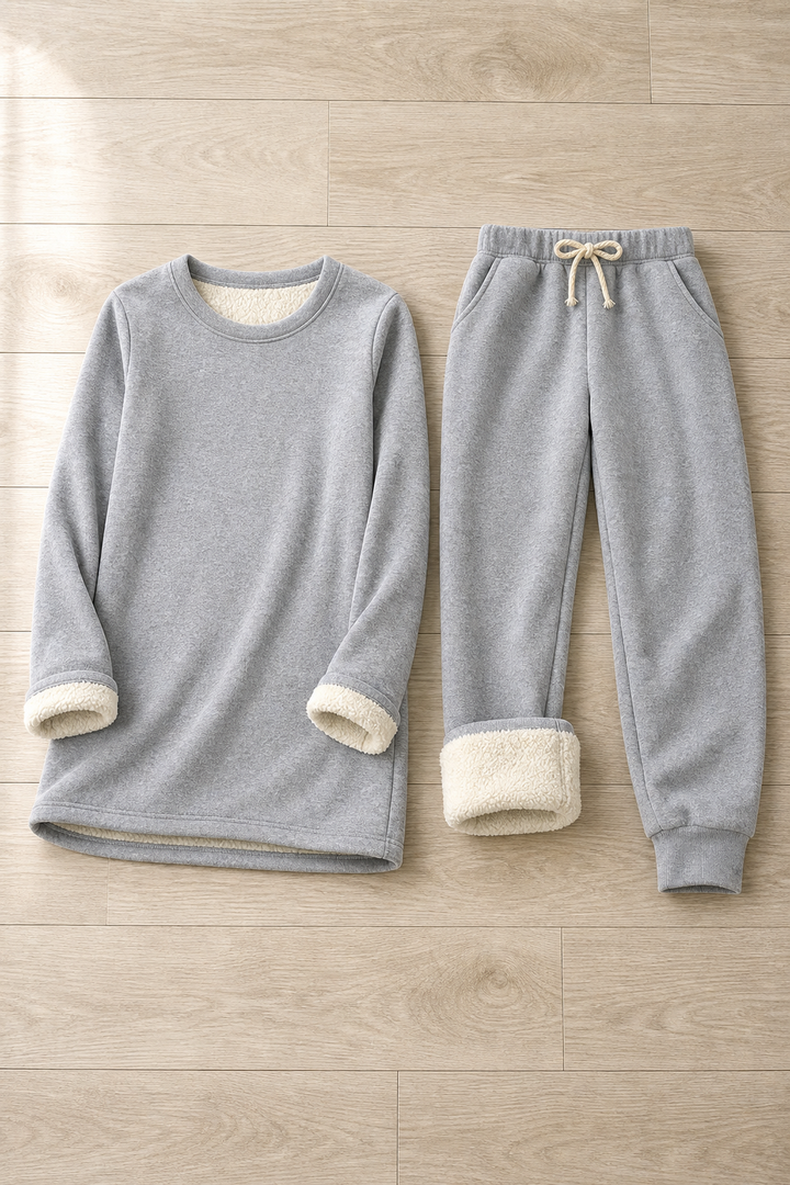 Women's Fleece-Lined Two-Piece Lounge Set