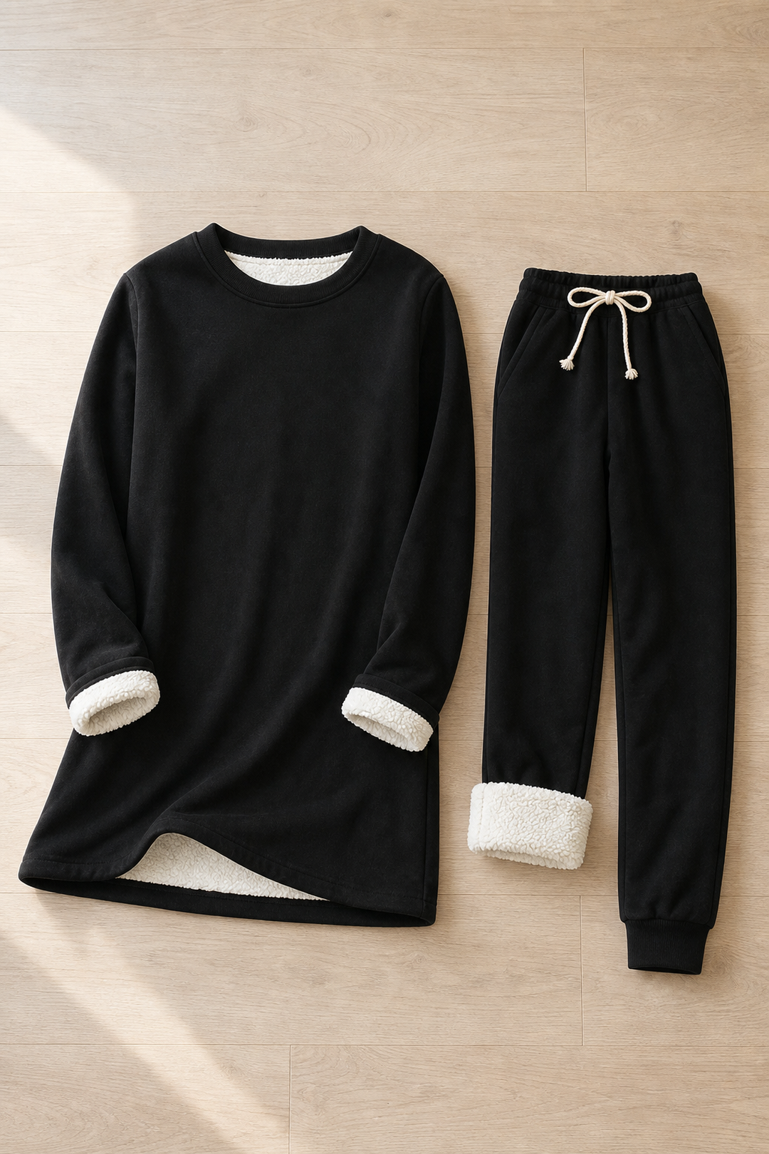 Women's Fleece-Lined Two-Piece Lounge Set