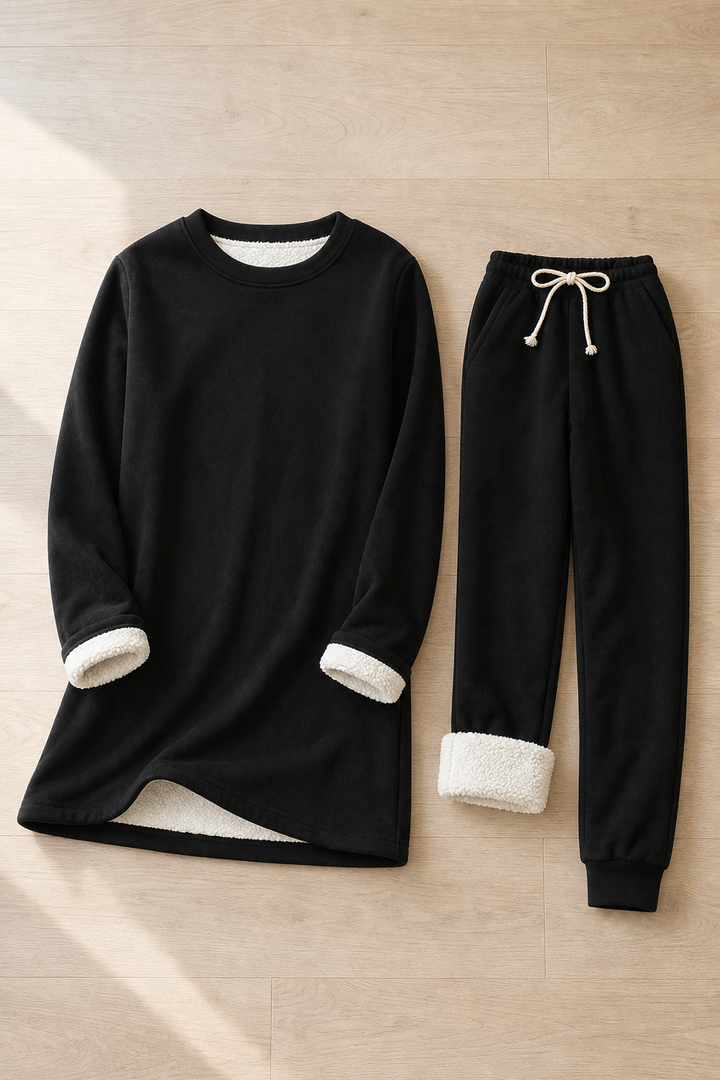 Women's Fleece-Lined Two-Piece Lounge Set