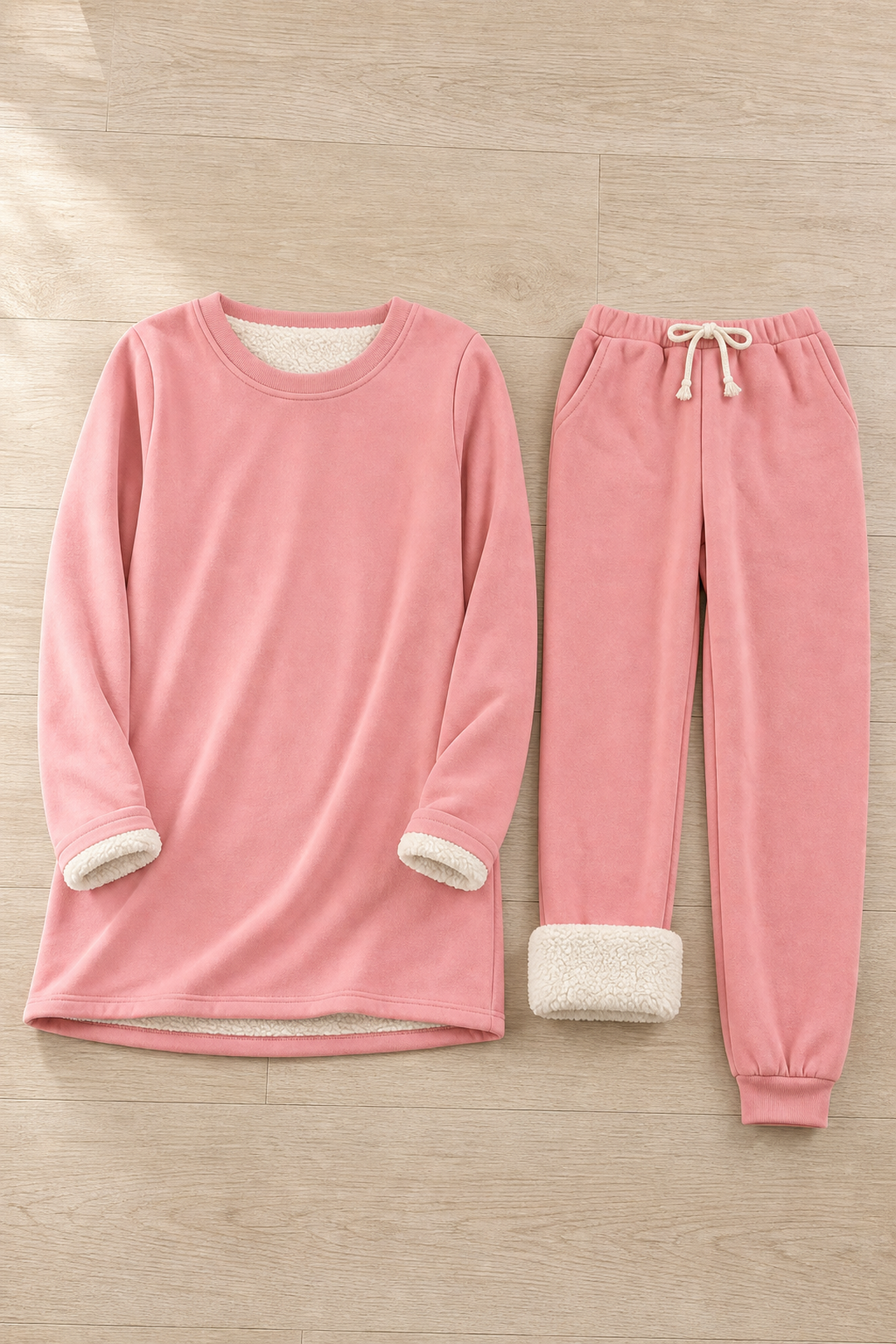 Women's Fleece-Lined Two-Piece Lounge Set
