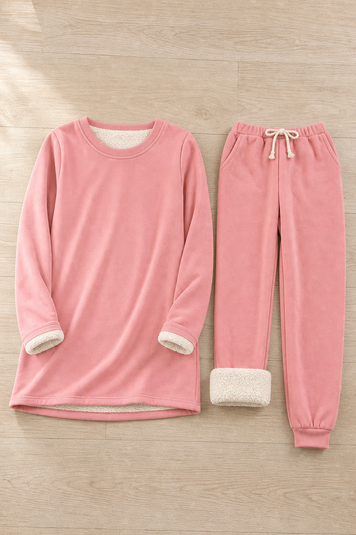 Women's Fleece-Lined Two-Piece Lounge Set