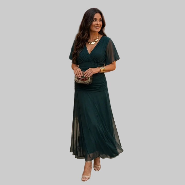 Women's Off-Shoulder Chiffon Mermaid Maxi Dress