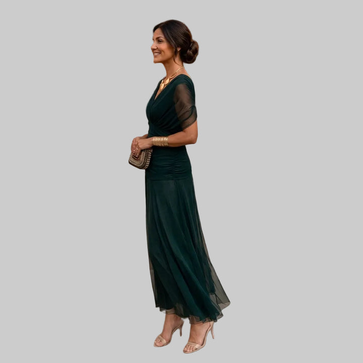 Women's Off-Shoulder Chiffon Mermaid Maxi Dress