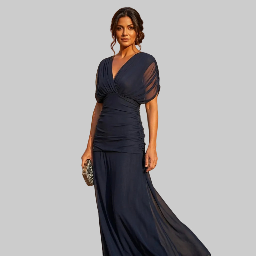 Women's Off-Shoulder Chiffon Mermaid Maxi Dress