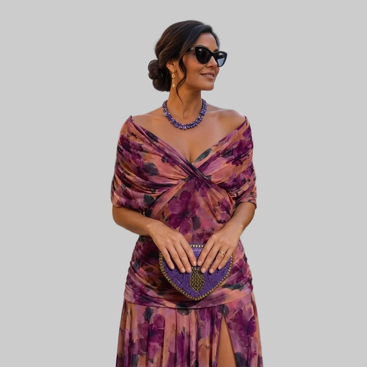 Women's Off-Shoulder Chiffon Mermaid Maxi Dress