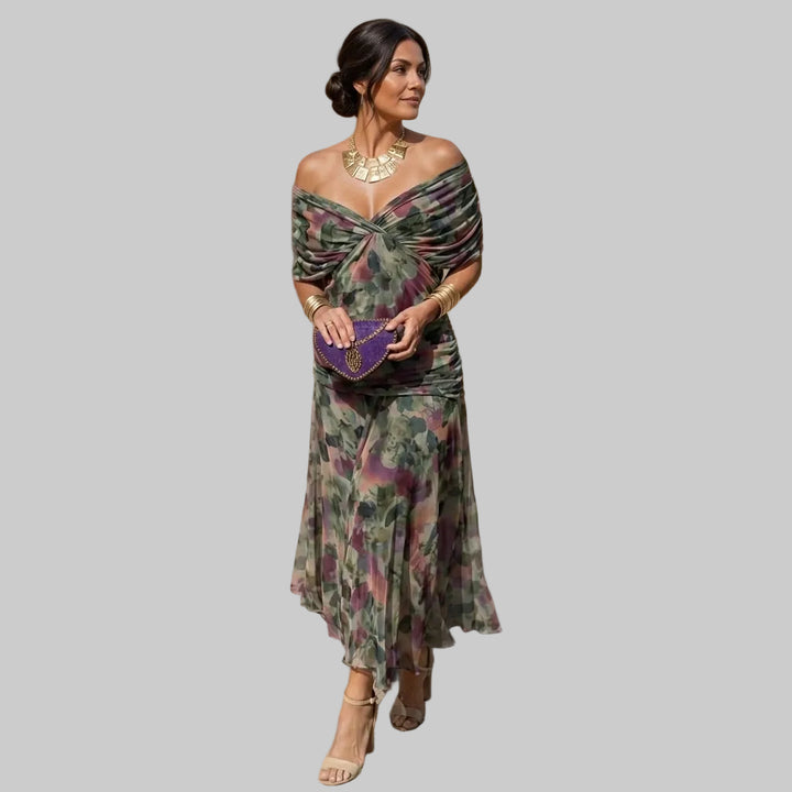 Women's Off-Shoulder Chiffon Mermaid Maxi Dress