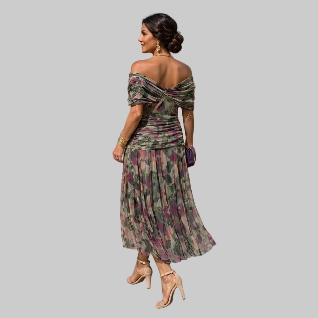 Women's Off-Shoulder Chiffon Mermaid Maxi Dress