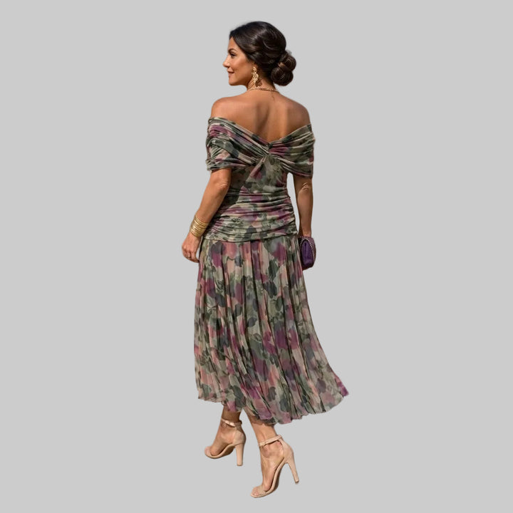 Women's Off-Shoulder Chiffon Mermaid Maxi Dress